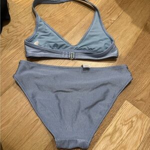 Aerie Light Blue Ribbed Bikini Set